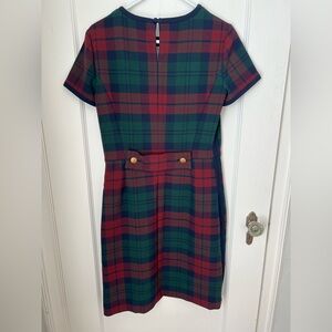 Brooks Brothers Red and Green Plaid Midi Dress